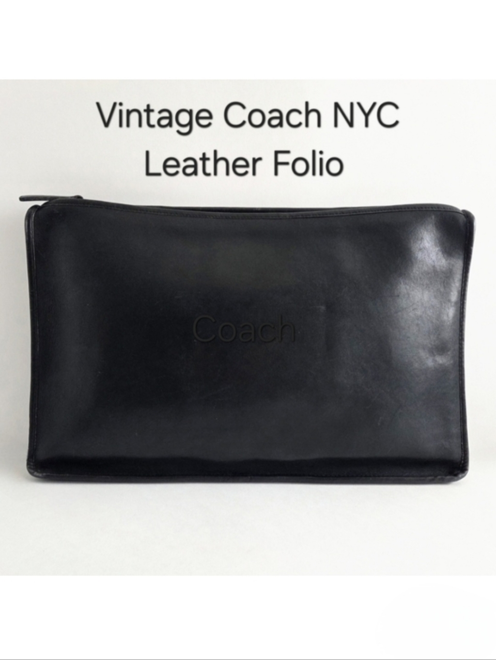 Coach Vintage (Pre-'89) Nyc Large Zip Top Folio, Glove Tanned Leather